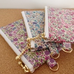 仕切り付き  ミニポーチ   ラミネート  花柄