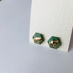 六角形のピアス【カエル】