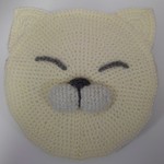 【hazu010さまご依頼品】少し大きめ丸顔ねこさんのポーチ~オフホワイト