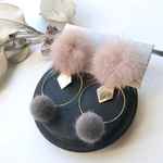 【特集掲載】ピンク×グレー ファー 2wayピアス・イヤリング