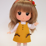 オビツ11用・黄色のジャンパースカート