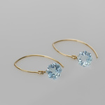  #594_02★スターカットブルートパーズのマーキスフックピアス14KGF