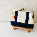 【sarari0131様専用】【トートバッグ風】 がま口財布 (ネイビー)紺
