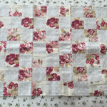 Beige  rose&dot  patch カフェマット