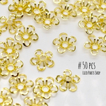 50個 ＊ ミニフラワーパーツ ゴールド