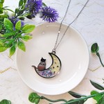 chizu0624様専用 オーダー品　猫と三日月と…　ネックレス　（シルバー）