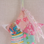 hana*ハンドメイド★レトロアニマル★パステルパッチスターオーナメント♪青い鳥さん