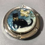 黒猫のバックハンガー（一点物現品限り）