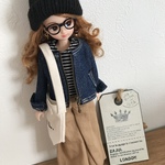 ノーカラーデニムジャケット