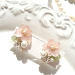 再販*.∗̥⁺✾﻿小さな花束✾﻿キラキラ紫陽花ピンク イヤリング/ピアス
