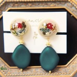 【オーダー品】レッドフラワー×マットビーズ