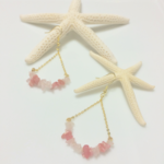 ピンク天然石♡フープ風♡マリンピアス