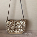 再販♪  麻バッグ(ファー付き)ポシェット ♪   No.383