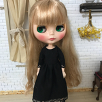 【送料無料】リカちゃん、ブライス  黒レースワンピース