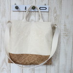 レース×カゴ柄の２way bag