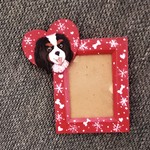 【M様オーダー作品】キャバリアちゃん冬の写真立★トライカラー★手描き