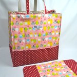 aky87様オーダー分＜もっと＊ことり＞インコ・文鳥柄キャリーバッグ（ピンク）HOEIハートフルキャリ―用　通院バッグ