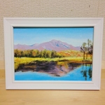 油絵原画『色づく風景』　額縁付き