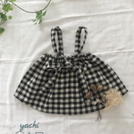 ❤︎小さな女の子のチェックのふんわりスカートサロペット❤︎モノトーン