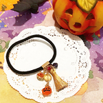 『ジャックランタンの宝物*』スワロとシトリンとかぼちゃのハロウィンヘアゴム
