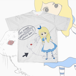 不思議の国のアリスと白うさぎのTシャツ でかプリントver.