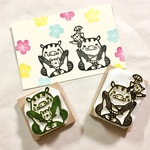 年賀状にいかが？イノシシ親子はんこ