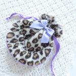 ☆ハンドメイド☆Ruban mou☆ヒョウ柄まんまる巾着ポシェット☆カジュアル