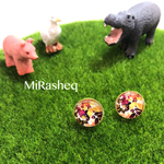 ガラスカボション スタッドピアス