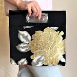 帯ﾘﾒｲｸ★金花と色花が素敵♪クラッチ&スクエアバッグ
