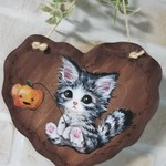 子猫ちゃんのハロウィンプレート☆トールペイント