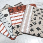 【sale】USAコットン＊茶系パッチ＊コースター＊１枚セット