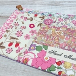 【sale】リバティパッチ＊カフェオレマット＊ピンク