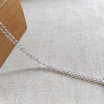 【５本set】留め具つきネックレス　あずきチェーン　シルバー（ホワイト）　N1