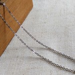 【５本set】留め具つきネックレス　あずきチェーン　シルバー（ブラック） N2
