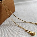 【５本set】留め具つきネックレス　ボールチェーン　ゴールド　R80