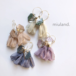 Dot  Hexagon chiffon tassel RING【リングピアス/イヤリング】
