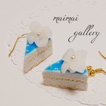 ホワイトブルーケーキ♡ピアス イヤリング フェイクスイーツ