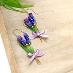 ブルーラベンダー＊花束ピアス