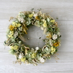 オレガノとlime yellowのリース dryflower