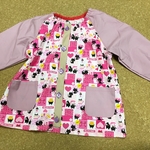 【ご予約品】120サイズ＊ピンクのネコちゃん柄スモック