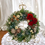 野口様 ご注文品 可憐なリース 赤い薔薇 クリスマスリース