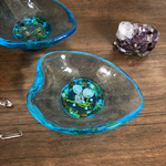 紫陽花の薄空色小皿