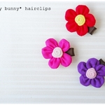 新作★ベビー袴にぴったり！ちょっぴり和風なお花のビーヘアクリップ
