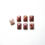 ドイツ製 1980s セラミックのカボション 長方形 レッド 16×12mm (4個) 