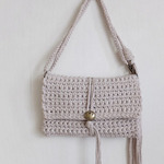 裂き布素材3wayバッグ　ベージュ   サイズS