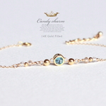 Candy charm 14KGFブレスレット/ロンドンブルートパーズ