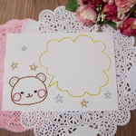 くまの紙刺繍メッセージカード