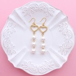 三連♡コットンパールピアス/イヤリング R377