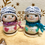 羊毛フェルト 雪だるま フライングキャップ