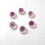 シンプル・大人可愛いレジンのお花とパールの小さい樹脂ピアス／ノンホールピアス